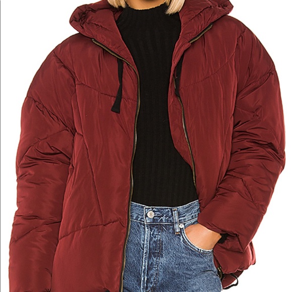 Free People Jackets & Blazers - NWOT Free People Hailey Puffer Jacket wine